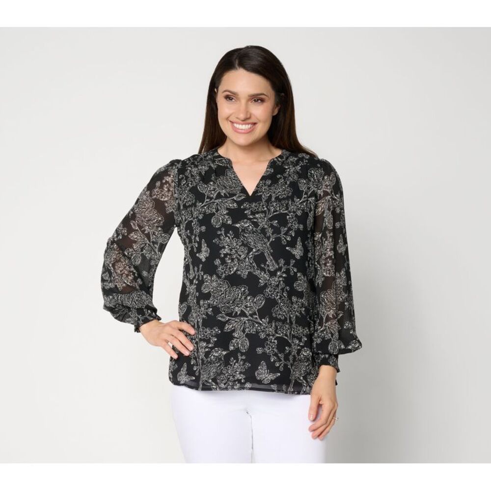 Belle by Kim Gravel Women's Top Sz XL Make Your Selection: Toile Black A724558